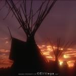 Tepees at Sunset, Anadarko, Oklahoma